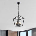 Sofucor Black Lantern Fixtures Pendant Light With Adjustable Height Rustic Geometric Hanging For Indoor Chandelier N A