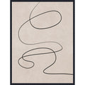 Black Line And Textured Beige Background By Little Dean Framed Canvas Wall Art Print
