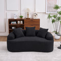 Black Loveseat Sofa Couch Sleeper Sofa Couch With 3 Pillows Luxurious Upholstered 2 Seater Sofa Couch