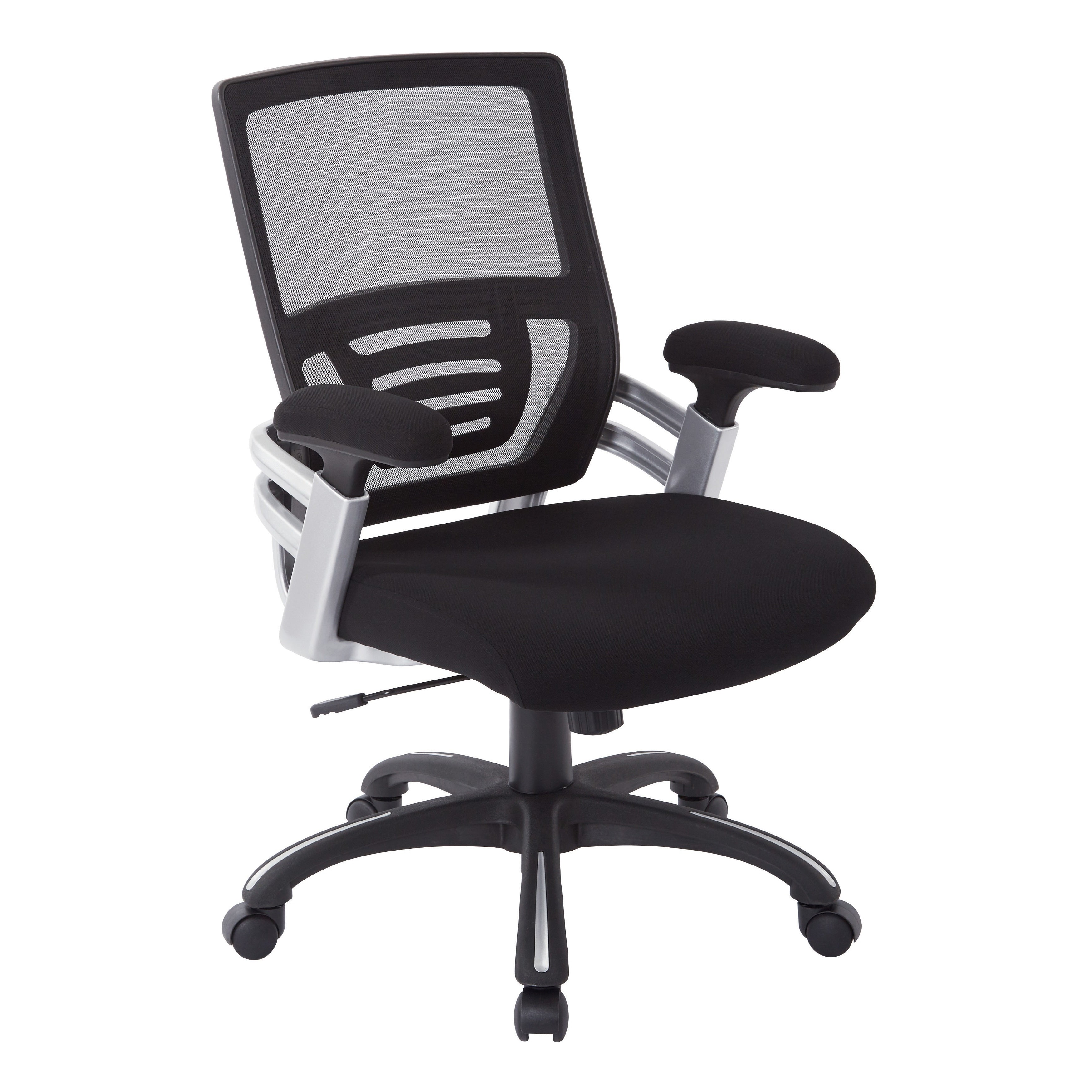 Black Mesh Back And Fabric Seat Managers Chair With Nylon Base
