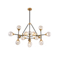 Black Metal Ceiling Fixture With Clear Glass Shades