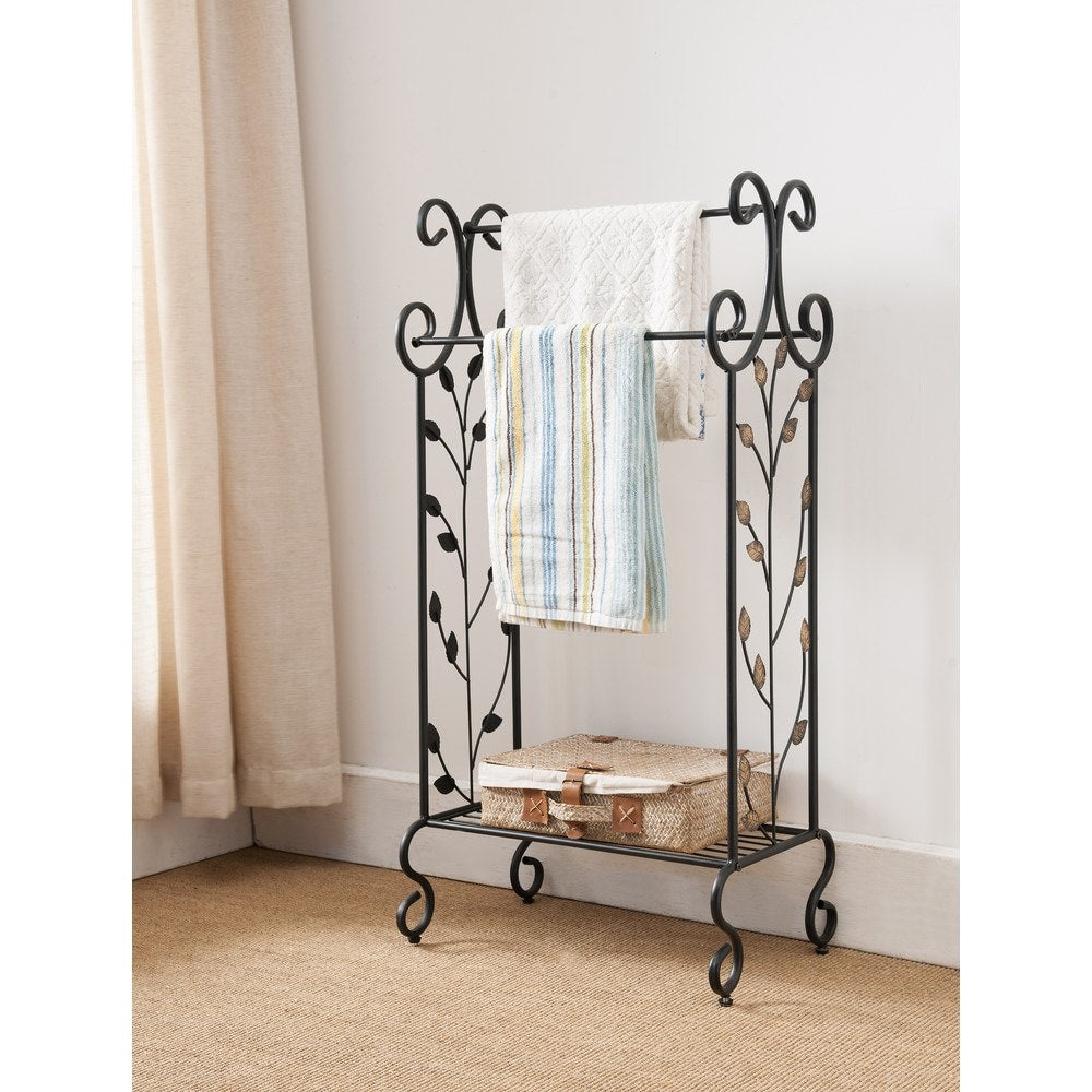 Black Metal Towel Rack