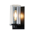 Black Metal Wall Sconce With Clear Glass Shade