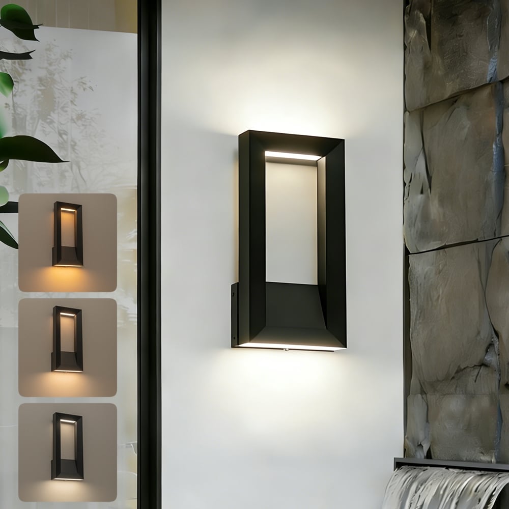 Black Modern 3Cct Dimmable Led Wall Sconce Large