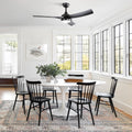 Black Modern Ceiling Fan With Led Light And Remote Control