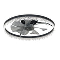 Black Modern Crystal Ceiling Fan With Dimmable Light