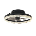 Black Modern Flush Mount Ceiling Fan With Dimmable Light