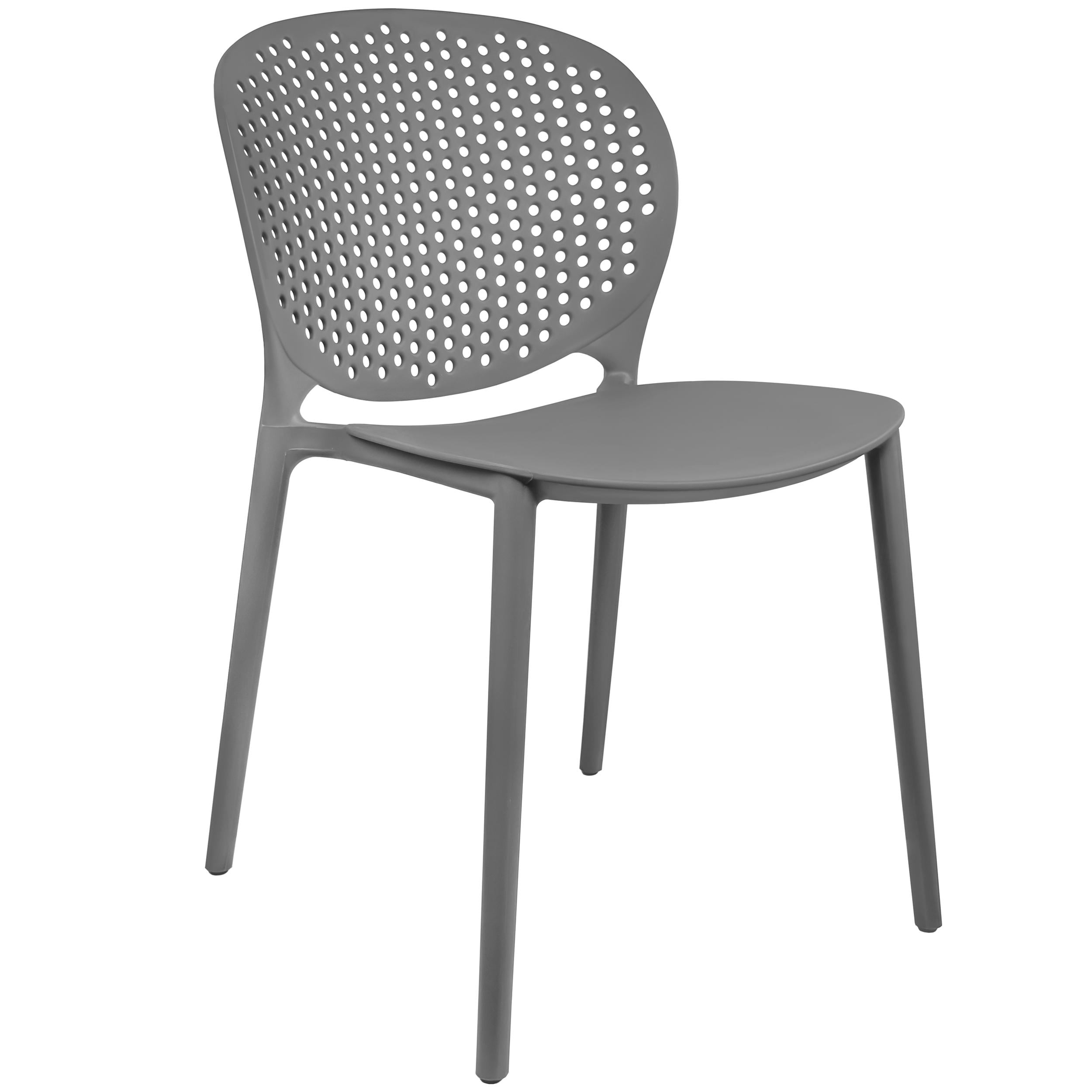 2Xhome Designer Stackable Plastic Armless Side No Arms Dining Pool Chair Desk Outdoor Garden Patio