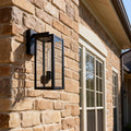 Black Outdoor Lighting Wall Sconce With Clear Glass