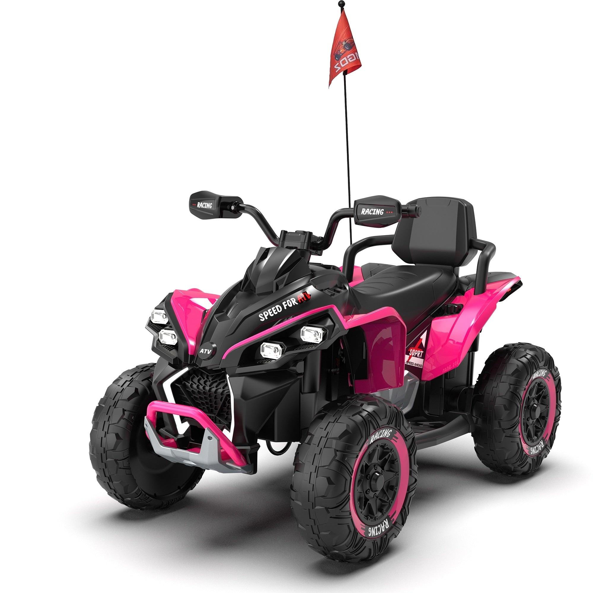 Black Pink Childrens Electric Car With Parent Remote Engineering Car Ride On Vehicle With Bluetooth Music
