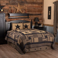 Black Primitive Bedding Vhc Black Check Star Quilt Set Cotton Star Appliqued Quilt Sham