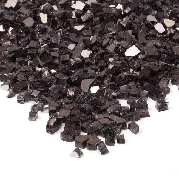 Black Reflective Fire Glass By Real Flame