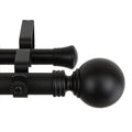 Instyledesign Black Sphere Adjustable Double Curtain Rod Set