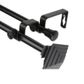 Instyledesign Black Square Adjustable Double Curtain Rod
