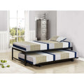 Black Steel Hi Riser Twin Bed With Pop Up Trundle