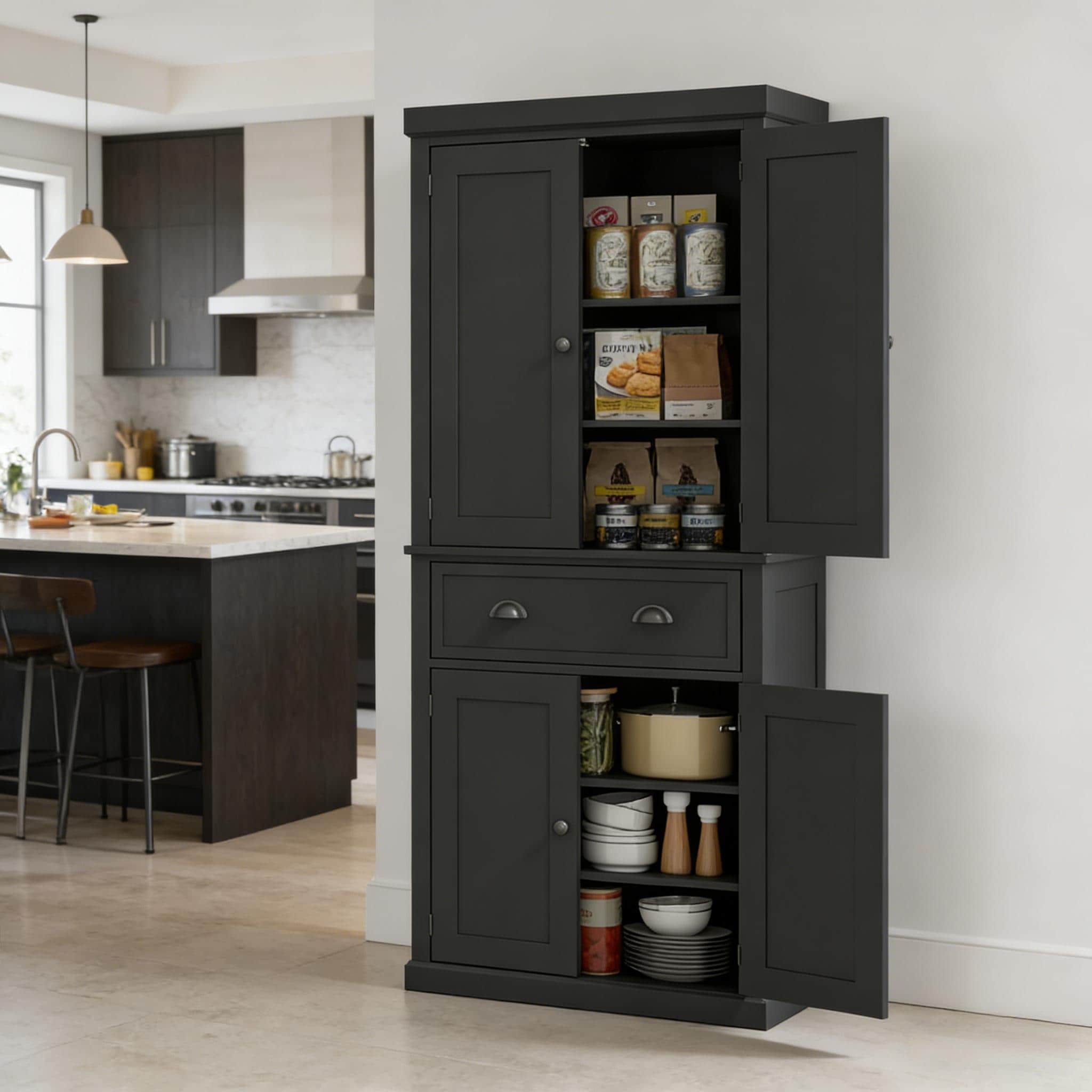Black Storage Cabinet Hallway Cabinet Side Cabinet With Drawer Pantry Cabinet Accent Cabinet Cupboard