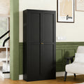 Black Storage Cabinet Pantry Cabinet With Adjustable Shelves Minimalist Coffee Cabinet Base Cabinet