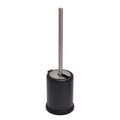 Evideco Bathroom Toilet Bowl Brush Holder With Folding Lid Mat Black