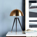 Black Tripod Leg Table Lamp With Gold Metal Hardware And Shade