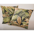 Black Tropical Foliage Outdoor Decorative Pillows Set Of 2