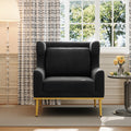 Black Velvet Accent Chair Reading Chair Sofa Chair With Iron Legs Arm Chair Leisure Chair Padded Chair Vanity Chair
