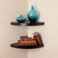 Porch Den Canton Black Veneer Corner Radial Shelves Set Of 2