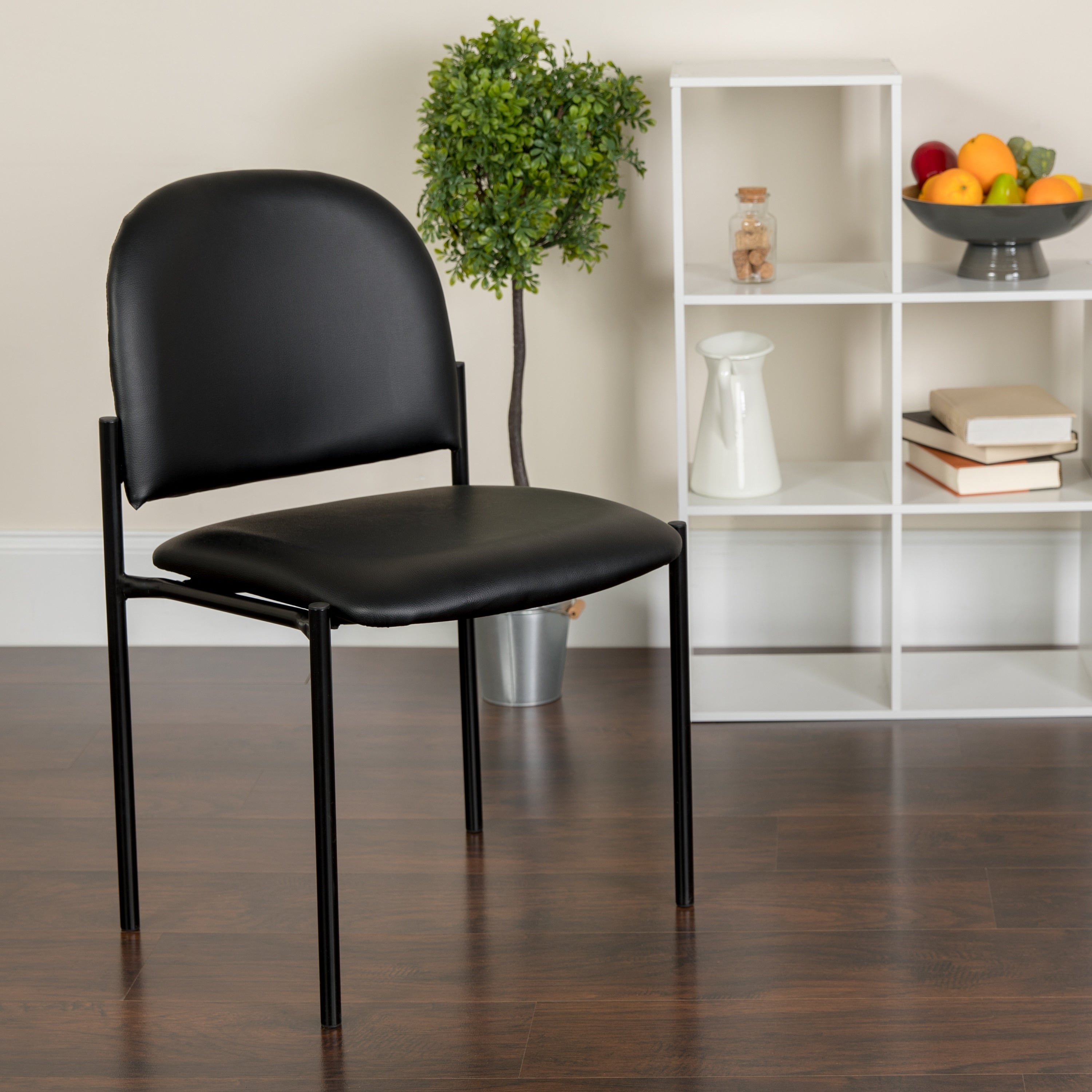 Black Vinyl Metal Stack Chair