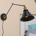 Black Wall Sconce Plug In Or Hardwire Lamp Adjustable Lighting