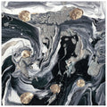 Black White Abstract Wall Art Printed On Frameless Free Floating Tempered Glass