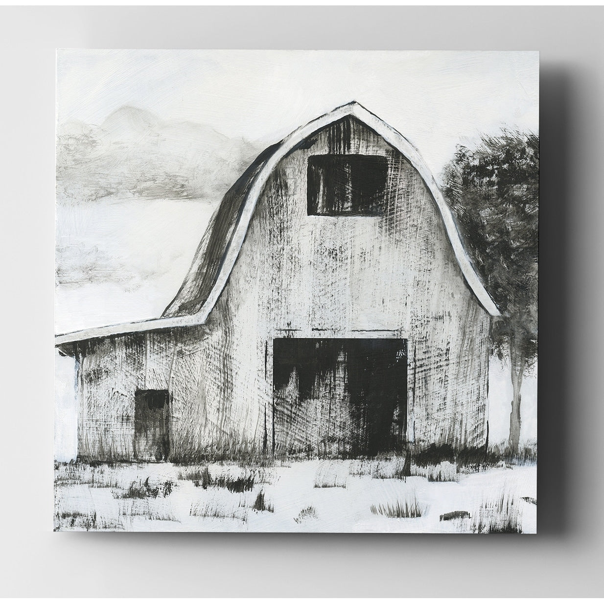 Black White Barn Ii Premium Gallery Wrapped Canvas