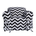 Black White Chevron Print One Piece Chair Slipcover