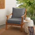 Havenside Home Black White Striped Deep Corded Chair Pillow And Cushion Set