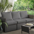 Havenside Home Black White Striped Deep Seating Corded Sofa Pillow And Cushion Set