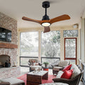 Black Wood Ceiling Fan With Remote And Reversible Motor