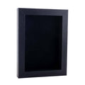 Black Wood Grain Shadow Box Frame With Acrylic Front Black Suede Backing 30 Sizes