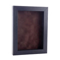 Black Wood Grain Shadow Box Frame With Acrylic Front Brown Suede Backing 30 Sizes