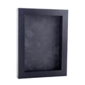 Black Wood Grain Shadow Box Frame With Acrylic Front Dark Grey Suede Backing 30 Sizes