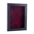 Black Wood Grain Shadow Box Frame With Acrylic Front Dark Red Suede Backing 30 Sizes