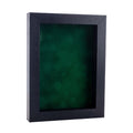 Black Wood Grain Shadow Box Frame With Acrylic Front Forest Green Suede Backing 30 Sizes