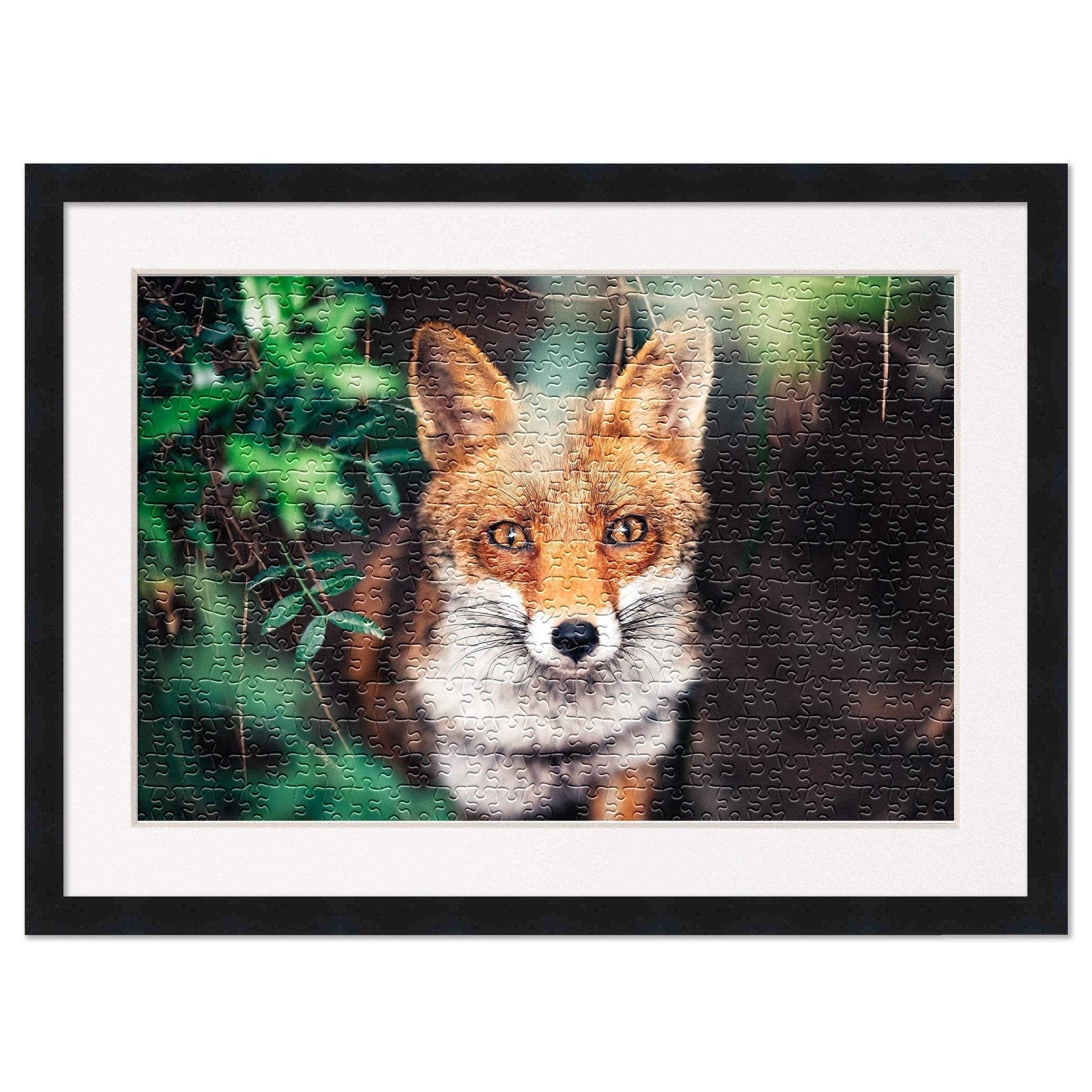 Black Wood Puzzle Frame Kit With Glue Sheets White Mat Backing Uv Acrylic Available In 20 Popular Sizes