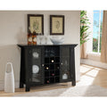 K And B Furniture Co Inc. Black Wood Storage Wine Cabinet