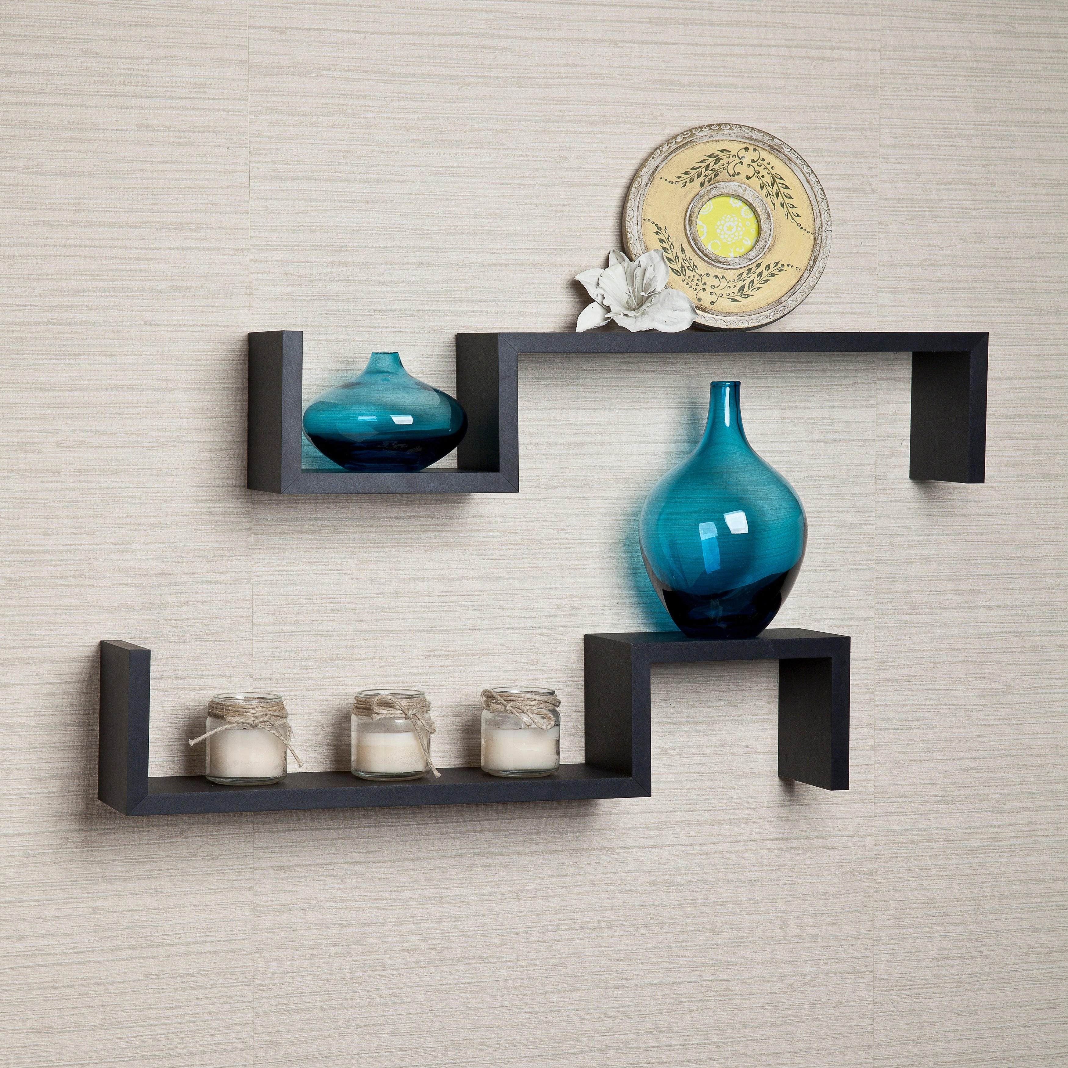 Porch Den Patton Black S Wall Mount Shelves Set Of 2