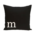 Black And White 20 X 20 Inch Monogram Print Decorative Pillow