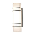 Afx Blaine 15 Inch Textured Grey Led Outdoor Sconce White Acrylic Shade