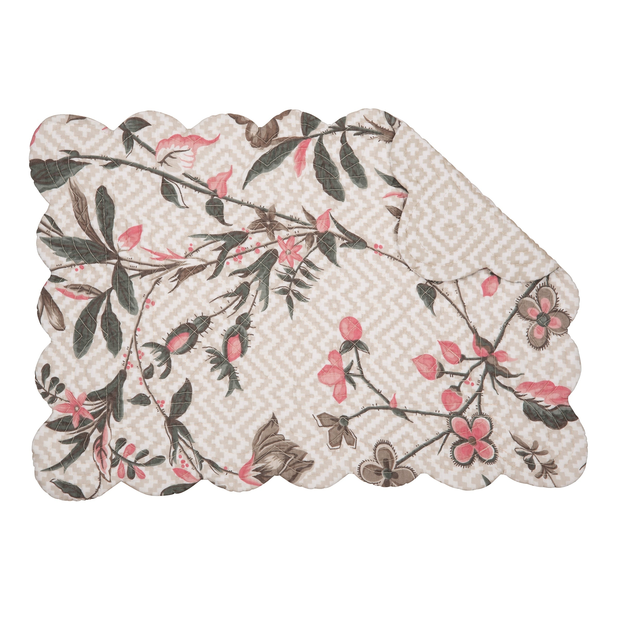 Blair Garden Cotton Quilted Oblong Placemat Set Of 6