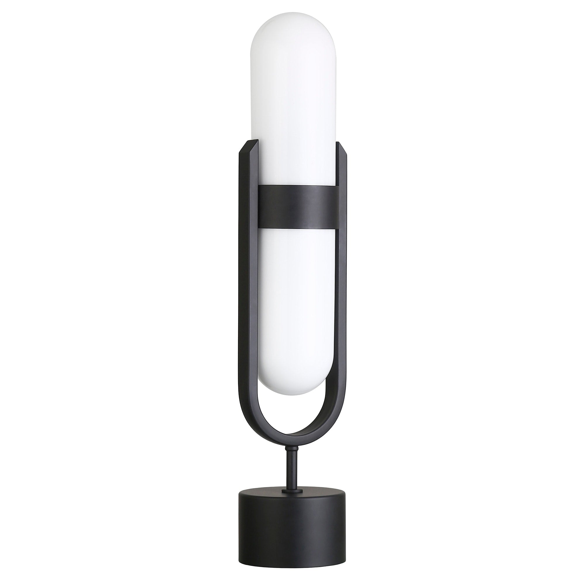 Blair Pill Shaped Table Lamp With Milk Glass Shade 25 Tall
