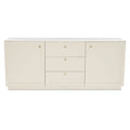 Blaise Sideboard Rectangular White Banswara Marble Top Mango Wood Frame Cream