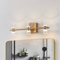 Blake 25 Inch 6 Light Champagne Gold And Polished Nickel 5Cct Led Vanity Light With Clear And Clear Ribbed Glass