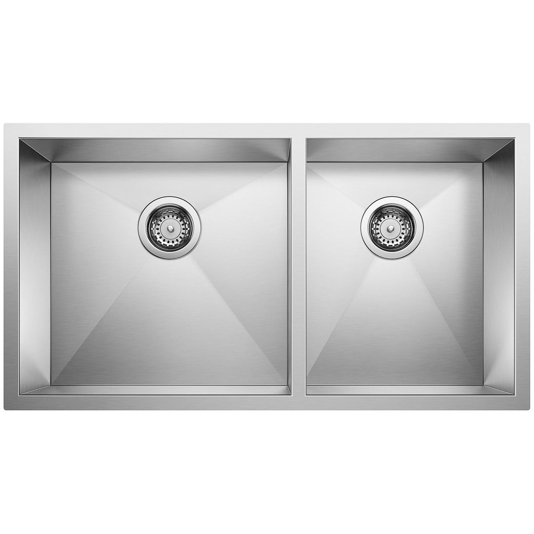 Blanco 515821 Precision Double Basin Stainless Steel Kitchen Sink With Zero Radius Corners 33 X 18 Satin N A