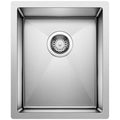 Blanco 516225 Precision R10 Small Single Bowl Stainless Steel Kitchen Sink With Stylish Drain Grooves 15 X 18 Satin Polished